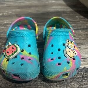 Colorful toddler Crocs with Fun cocomelon Charms